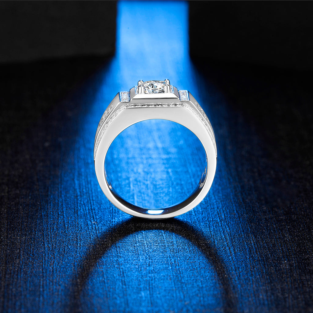 Moissanite Ring Moissanite Mens ring Solitaire Ring Moissanite Solitaire Ring Promise ring Mens Ring Wedding Ring SKU:6142021-RING-Planet Gemstones