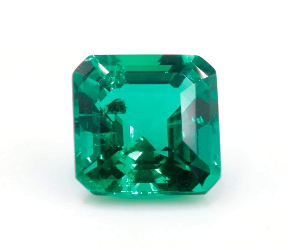 Created Emerald Loose Emerald May Birthstone Faceted Emerald Emerald Gemstone Emerald Green Asscher cut 8mm 2.25ct SKU: 114534-Emerald-Planet Gemstones