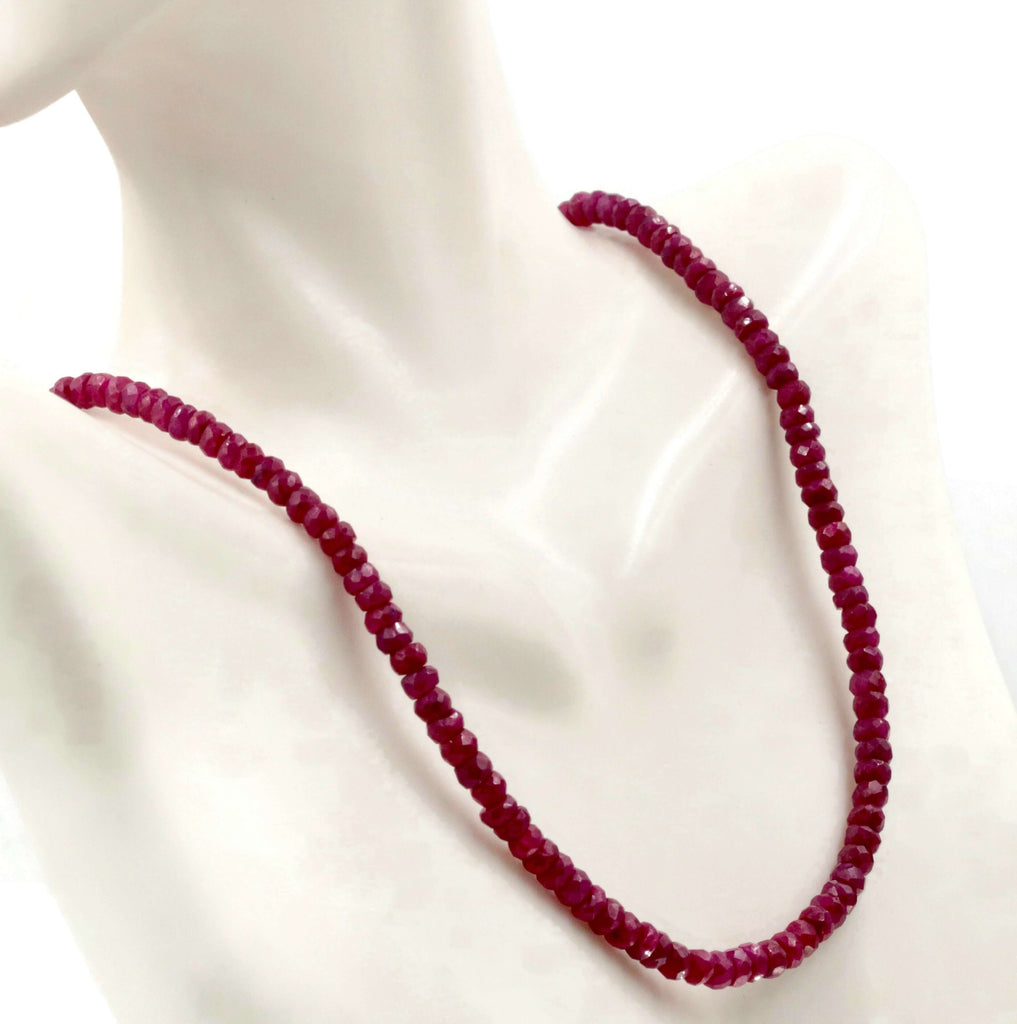 Natural Ruby Necklace Red Ruby Necklace Ruby Beads Red Gemstone beads Ruby stone beads SKU:6142173-Ruby-Planet Gemstones