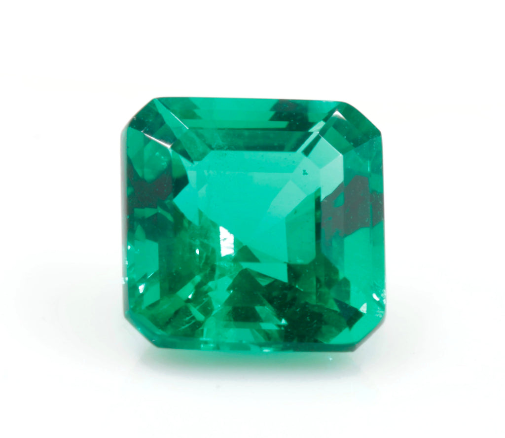 Created Emerald Faceted Emerald May Birthstone Loose Emerald Emerald Gemstone Emerald Green Emerald Asscher cut 6mm 1ct SKU:114540-Emerald-Planet Gemstones