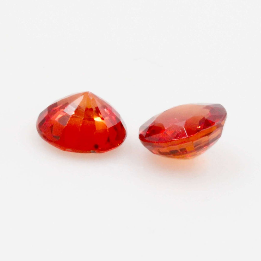 Orange Sapphire Pair Sapphire Pair Loose Gemstone Loose Sapphire Gemstone Loose Orange Sapphire Gemstone Faceted Round Sapphire Gemstone Pair SKU 112135-Ruby-Planet Gemstones