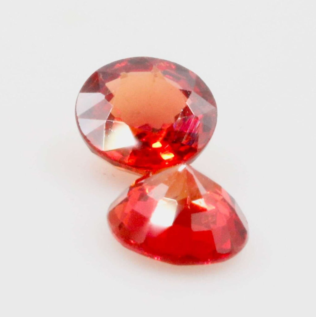 Orange Sapphire Pair Sapphire Pair Loose Gemstone Loose Sapphire Gemstone Loose Orange Sapphire Gemstone Faceted Round Sapphire Gemstone Pair SKU 112135-Ruby-Planet Gemstones