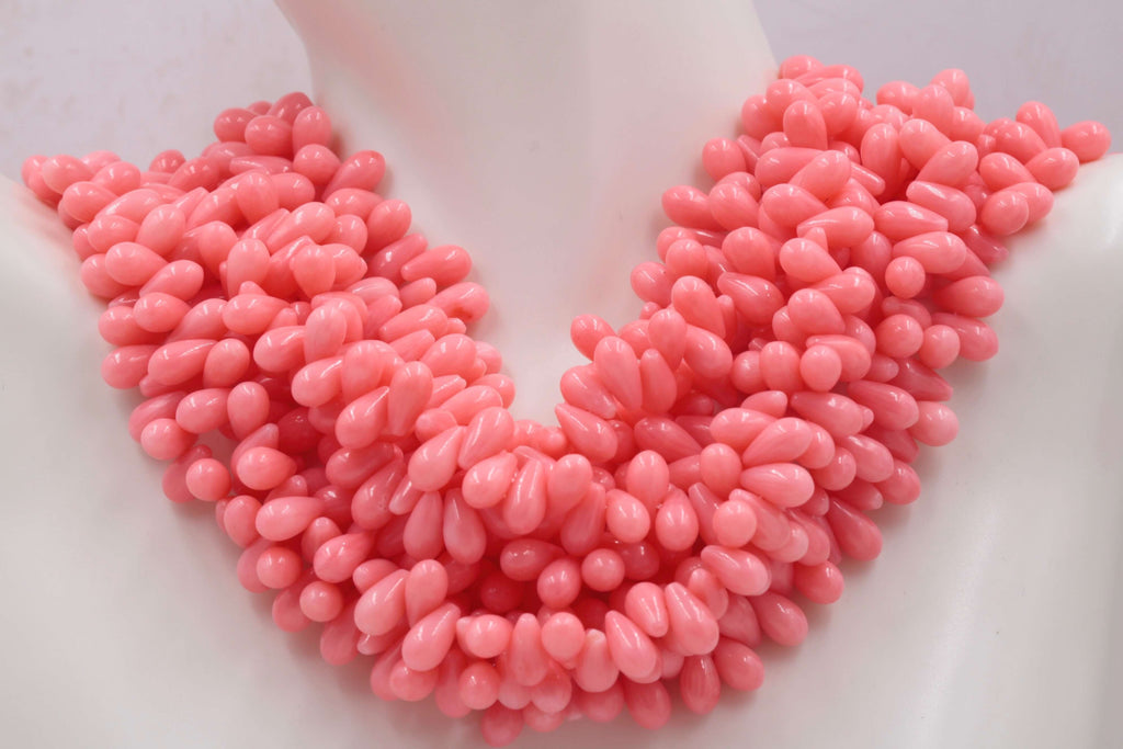 Natural Coral Beads Coral Italian Coral beads Pink Coral Beads Antique Coral Beads Natural Orange Coral Bead Necklace 18 inch SKU: 6142605-Coral-Planet Gemstones