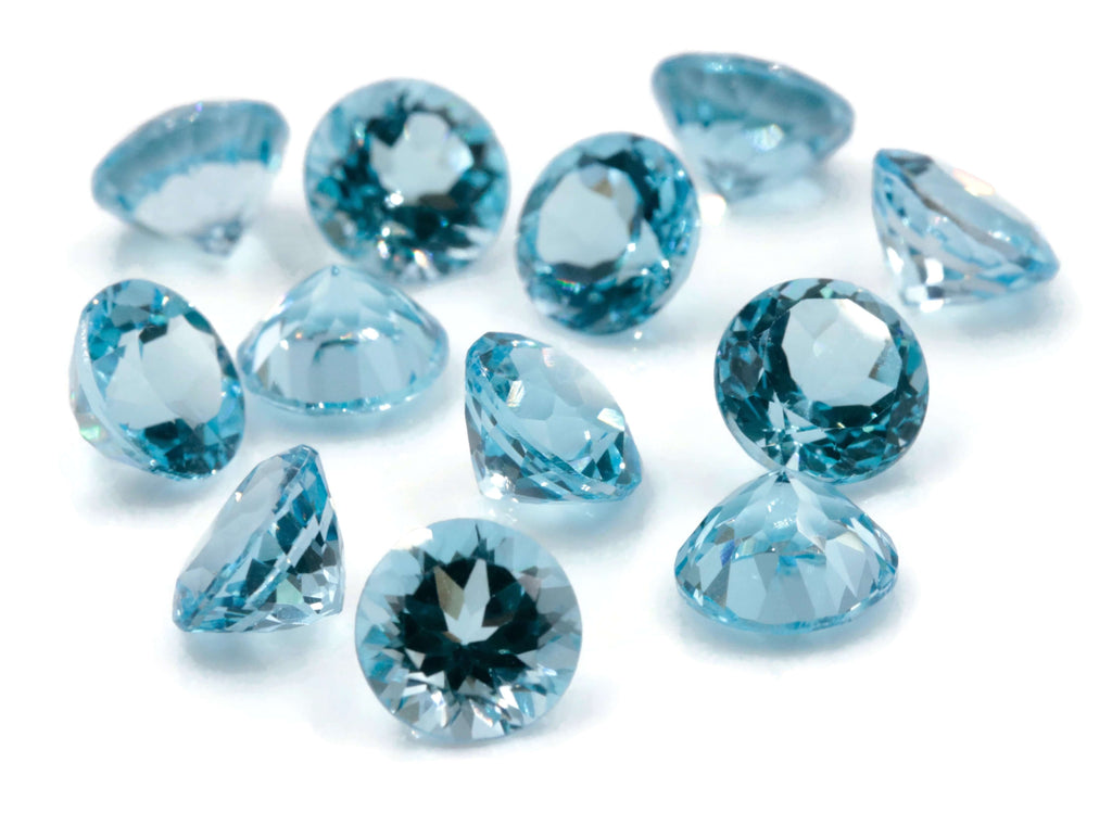 Topaz Round 9mm-Blue Topaz-Planet Gemstones