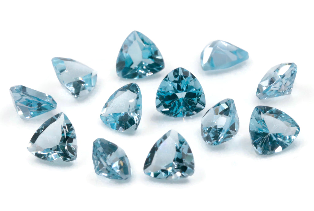 Natural Blue Topaz Gemstone Genuine Blue Topaz Faceted November Birthstone Blue Topaz Sky Blue Topaz Trillion 7mm 1.33cts SKU:114508-Blue Topaz-Planet Gemstones