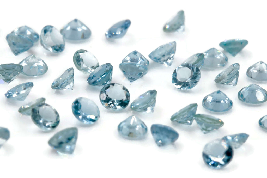 Aquamarine Natural Aquamarine March Birthstone DIY Jewelry Supplies Aquamarine Gemstone Blue Aquamarine Genuine Aquamarine 4mm 0.40ct 2PCS-Aquamarine-Planet Gemstones