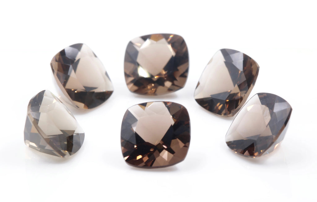 Smoky Quartz Cushion 10mm-QUARTZ-Planet Gemstones