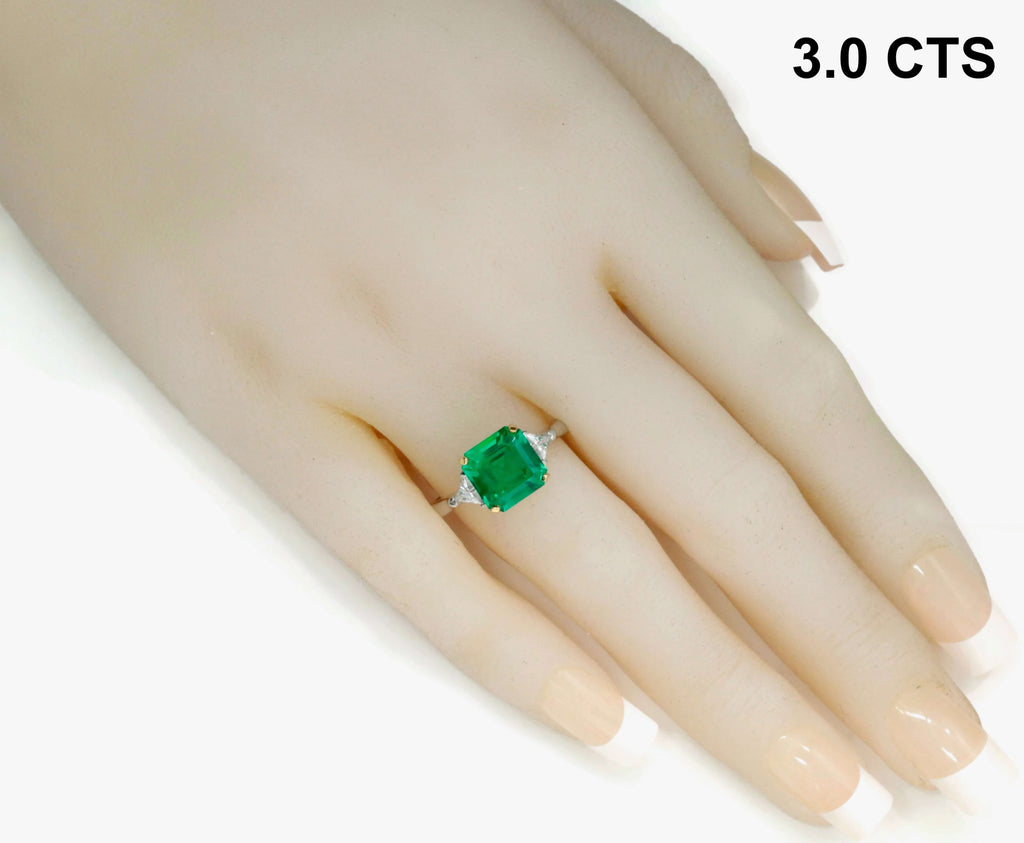 Luxury stunning ladies emerald ring with jewelems stones in two tone 1-3ct-Planet Gemstones
