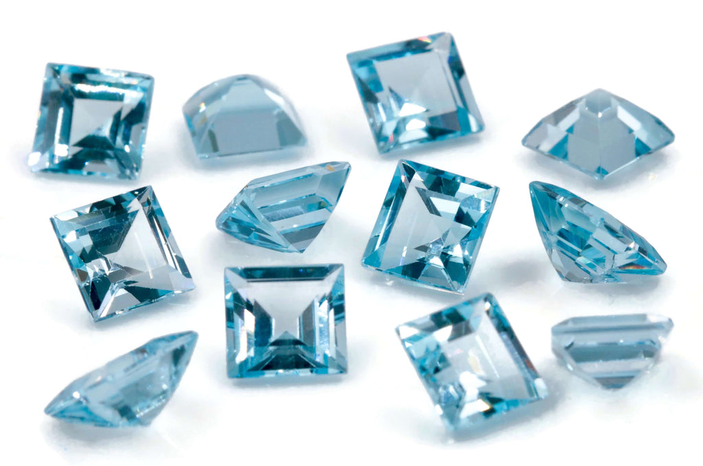 Topaz Square 9mm-Blue Topaz-Planet Gemstones
