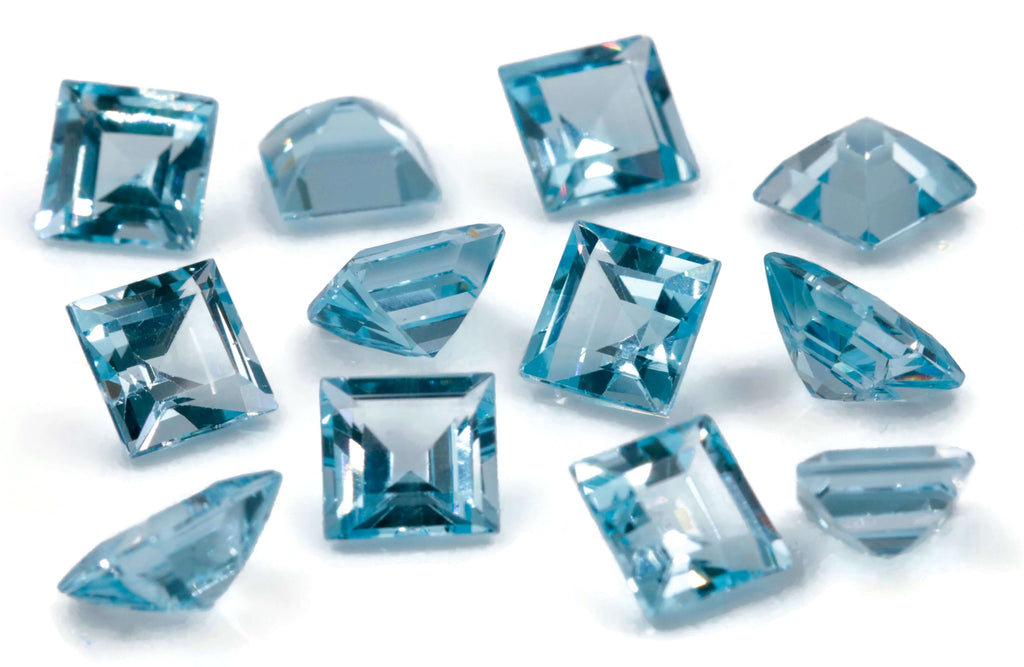 Topaz Square 6mm-Blue Topaz-Planet Gemstones