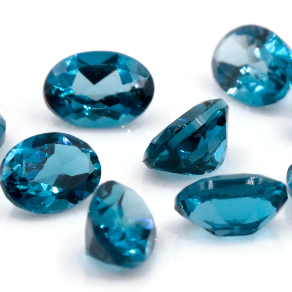 Natural Blue Topaz Gemstone Matching Pair Blue Topaz Faceted November Birthstone Blue Topaz Loose Blue Topaz OV 7X5mm 2cts SKU:111355-Planet Gemstones