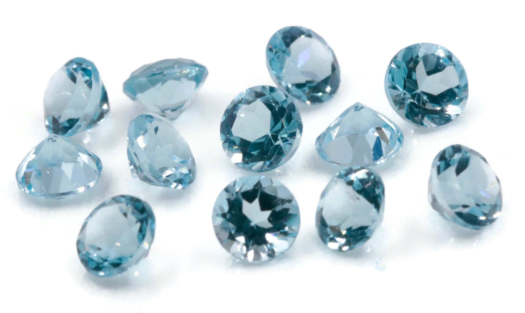 Topaz Round 5mm-Blue Topaz-Planet Gemstones