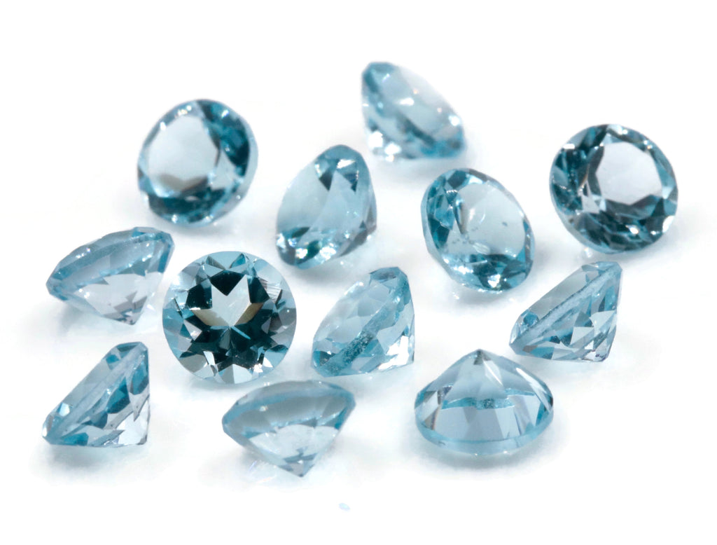 Topaz Round 6mm-Blue Topaz-Planet Gemstones
