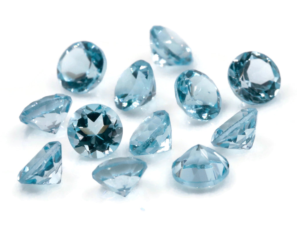 Natural Blue Topaz Gemstone Genuine Blue Topaz Faceted November Birthstone Blue Topaz Sky Blue Topaz Rd 6mm 2.14cts SKU:114504-Blue Topaz-Planet Gemstones