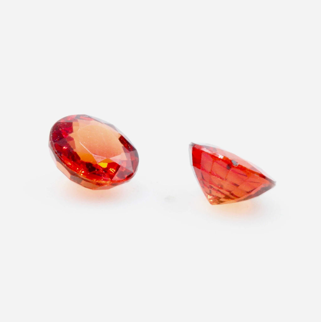 Orange Sapphire Pair Sapphire Pair Loose Gemstone Loose Sapphire Gemstone Loose Orange Sapphire Gemstone Faceted Round Sapphire Gemstone Pair SKU 112135-Ruby-Planet Gemstones