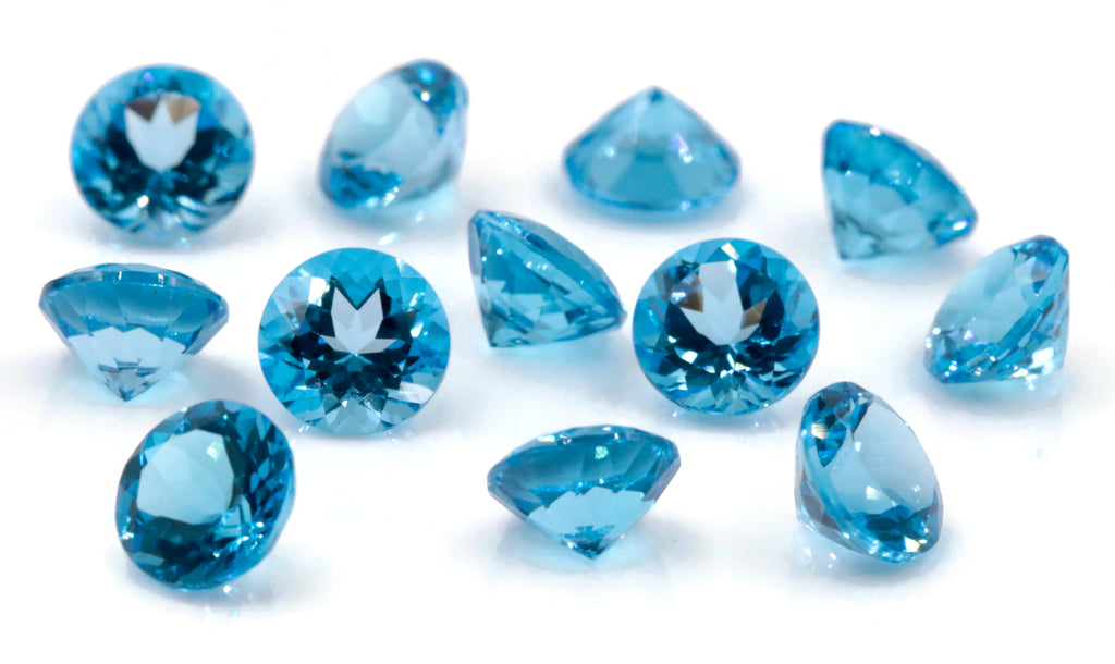 Topaz Round 9mm-Blue Topaz-Planet Gemstones