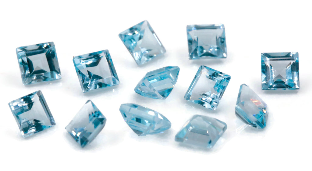 Natural Blue Topaz Gemstone Genuine Blue Topaz Faceted November Birthstone Blue Topaz Sky Blue Topaz Square 5.00mm 1.50cts SKU:114607-Blue Topaz-Planet Gemstones