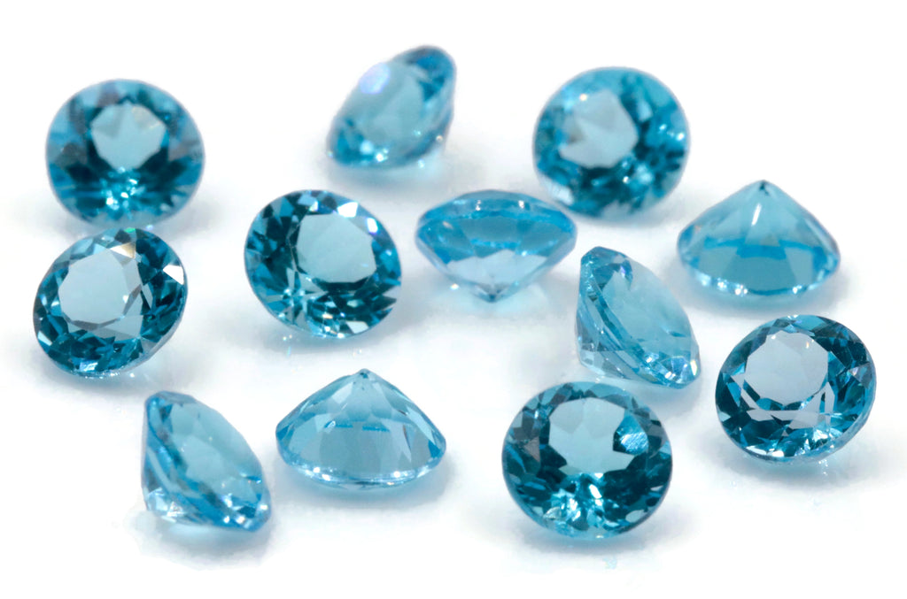 Topaz Round 7mm-Blue Topaz-Planet Gemstones