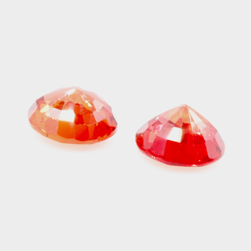 Orange Sapphire Pair Sapphire Pair Loose Gemstone Loose Sapphire Gemstone Loose Orange Sapphire Gemstone Faceted Round Sapphire Gemstone Pair SKU 112135-Ruby-Planet Gemstones