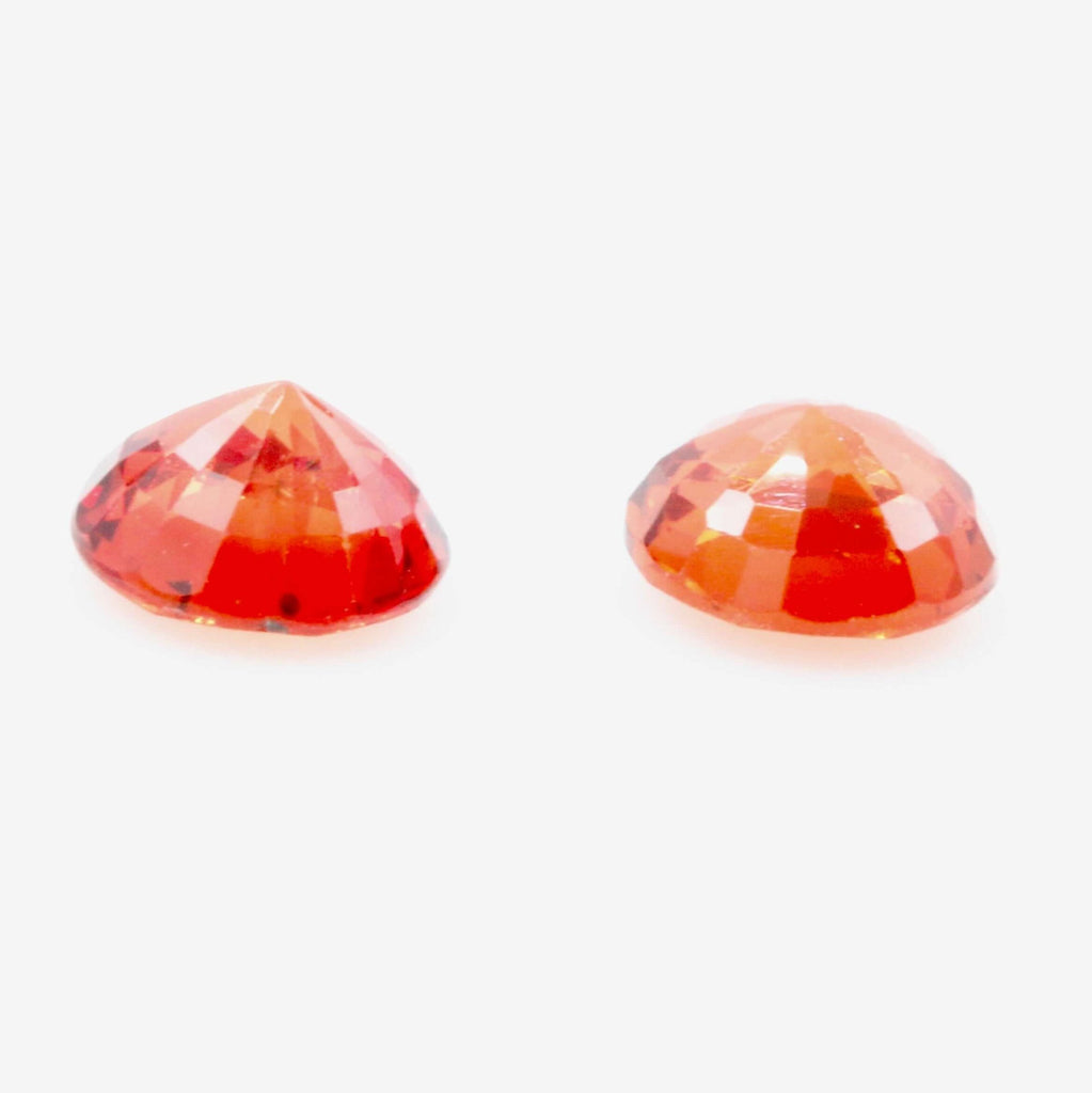 Orange Sapphire Pair Sapphire Pair Loose Gemstone Loose Sapphire Gemstone Loose Orange Sapphire Gemstone Faceted Round Sapphire Gemstone Pair SKU 112135-Ruby-Planet Gemstones