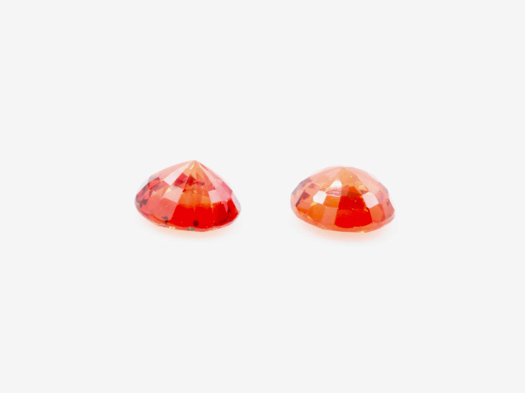 Orange Sapphire Pair Sapphire Pair Loose Gemstone Loose Sapphire Gemstone Loose Orange Sapphire Gemstone Faceted Round Sapphire Gemstone Pair SKU 112135-Ruby-Planet Gemstones