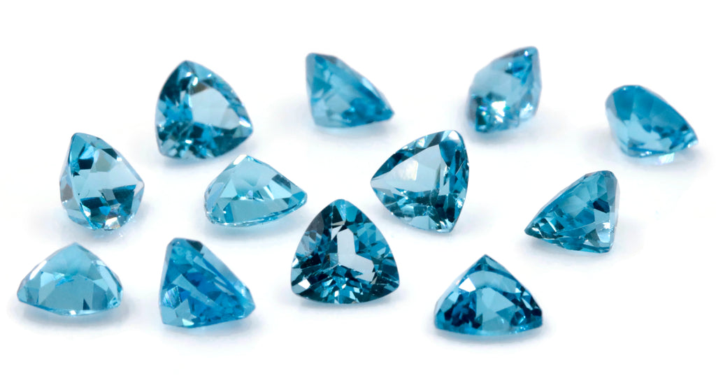 Natural Blue Topaz Gemstone Genuine Blue Topaz Faceted November Birthstone Blue Topaz Swiss Blue Topaz Trillion 7mm 1.46cts SKU:114513-Blue Topaz-Planet Gemstones