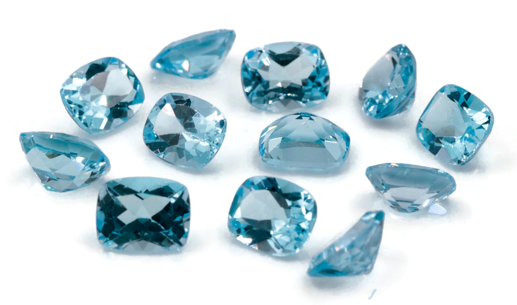Natural Blue Topaz Gemstone Genuine Blue Topaz Faceted November Birthstone Blue Topaz Sky Blue Topaz Cushion 8x10mm 3.58cts Topaz SKU:114516-Blue Topaz-Planet Gemstones