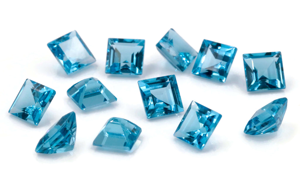 Topaz Square 8mm-Blue Topaz-Planet Gemstones