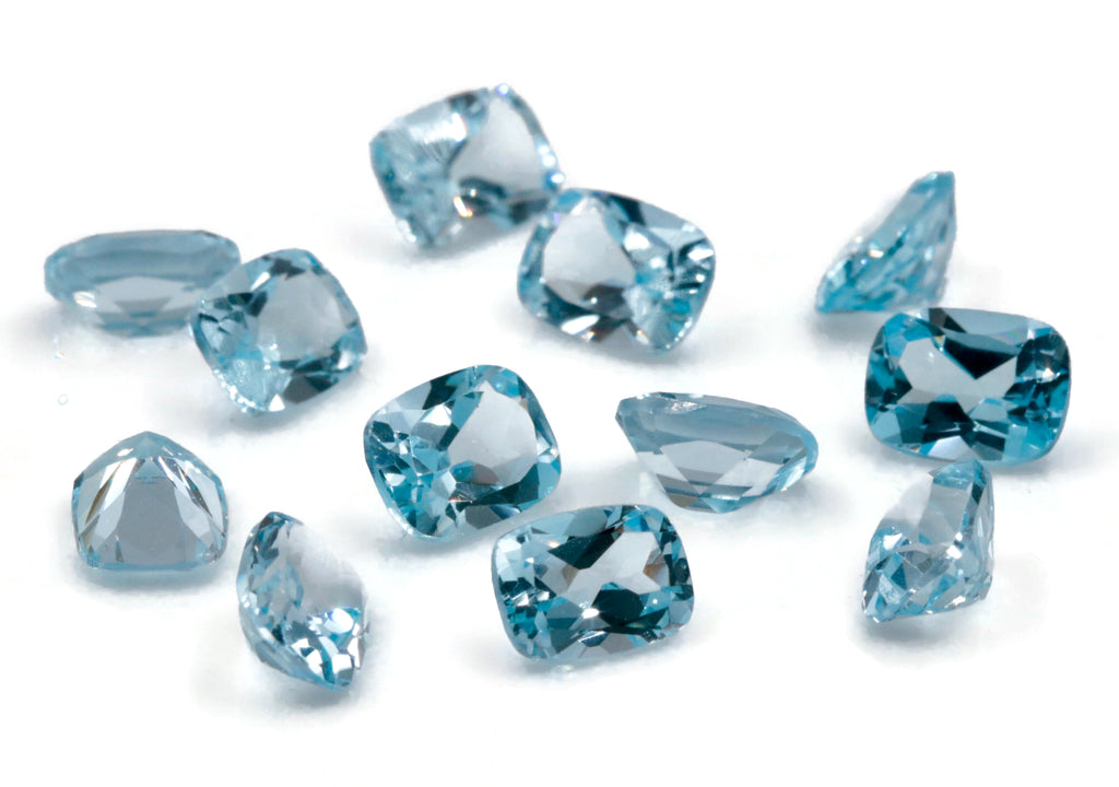 Natural Blue Topaz Gemstone Genuine Blue Topaz Faceted November Birthstone Blue Topaz Sky Blue Topaz Cushion 8x6mm 1.77cts SKU:114506-Blue Topaz-Planet Gemstones