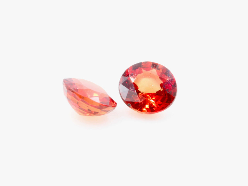 Orange Sapphire Pair Sapphire Pair Loose Gemstone Loose Sapphire Gemstone Loose Orange Sapphire Gemstone Faceted Round Sapphire Gemstone Pair SKU 112135-Ruby-Planet Gemstones