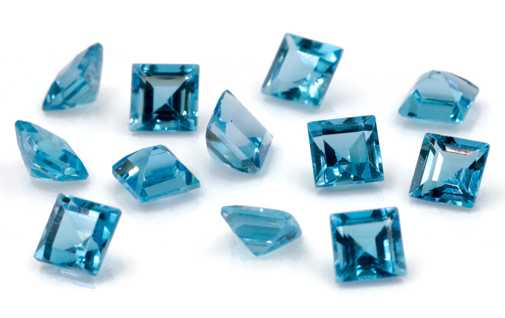 Topaz Square 6mm-Blue Topaz-Planet Gemstones