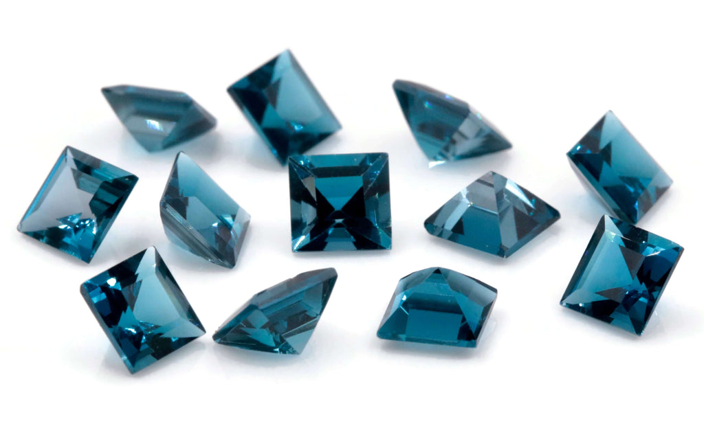 Topaz Square 6mm-Blue Topaz-Planet Gemstones