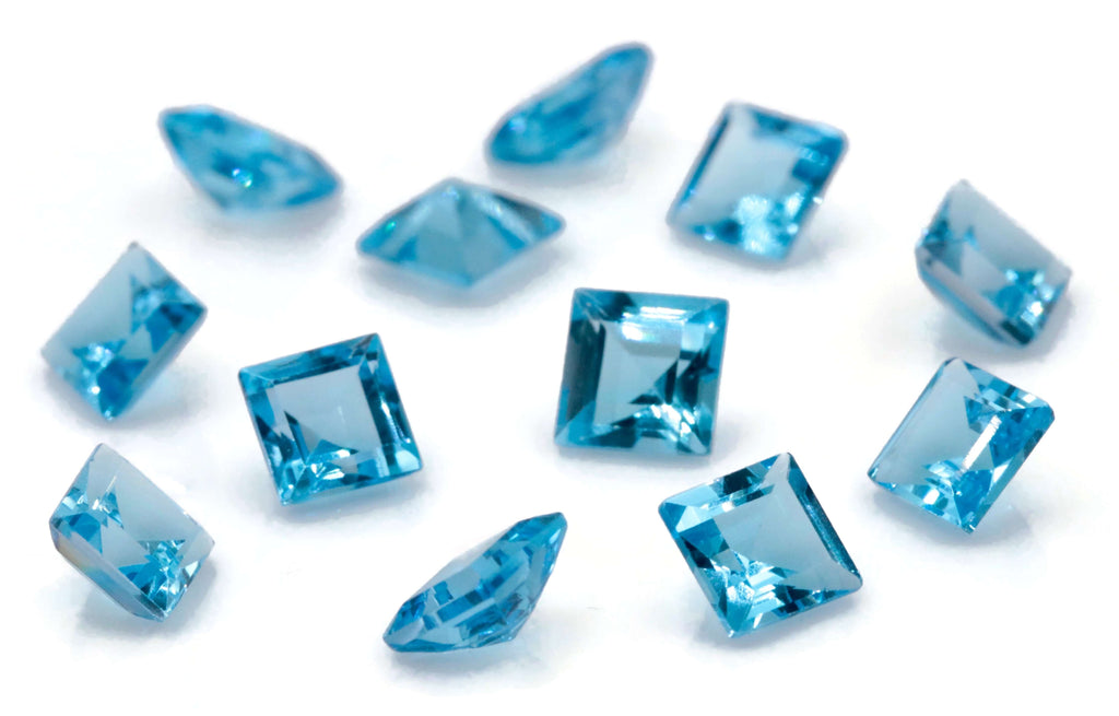 Topaz Square 5mm-Blue Topaz-Planet Gemstones