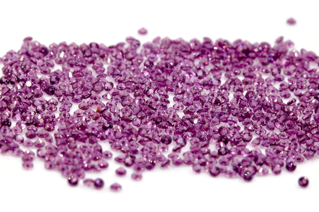 Natural Garnet January Birthstone Rhodolite Garnet gemstone Rhodolite MELEE Garnet, Faceted Round 12PCS SET 1.5mm 0.20cts SKU:114651-Rhodolite-Planet Gemstones