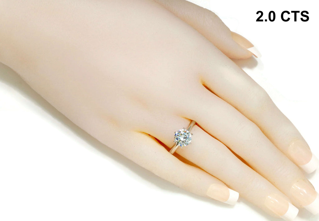 Ladies Luxury Jewelems stones solitaire look alike diamond ring 1-2ct-Planet Gemstones