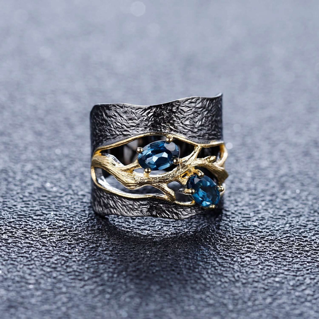 Vintage Ring for Women Solid 925 Sterling Silver Handmade tree Branch Rings-Rings-Planet Gemstones