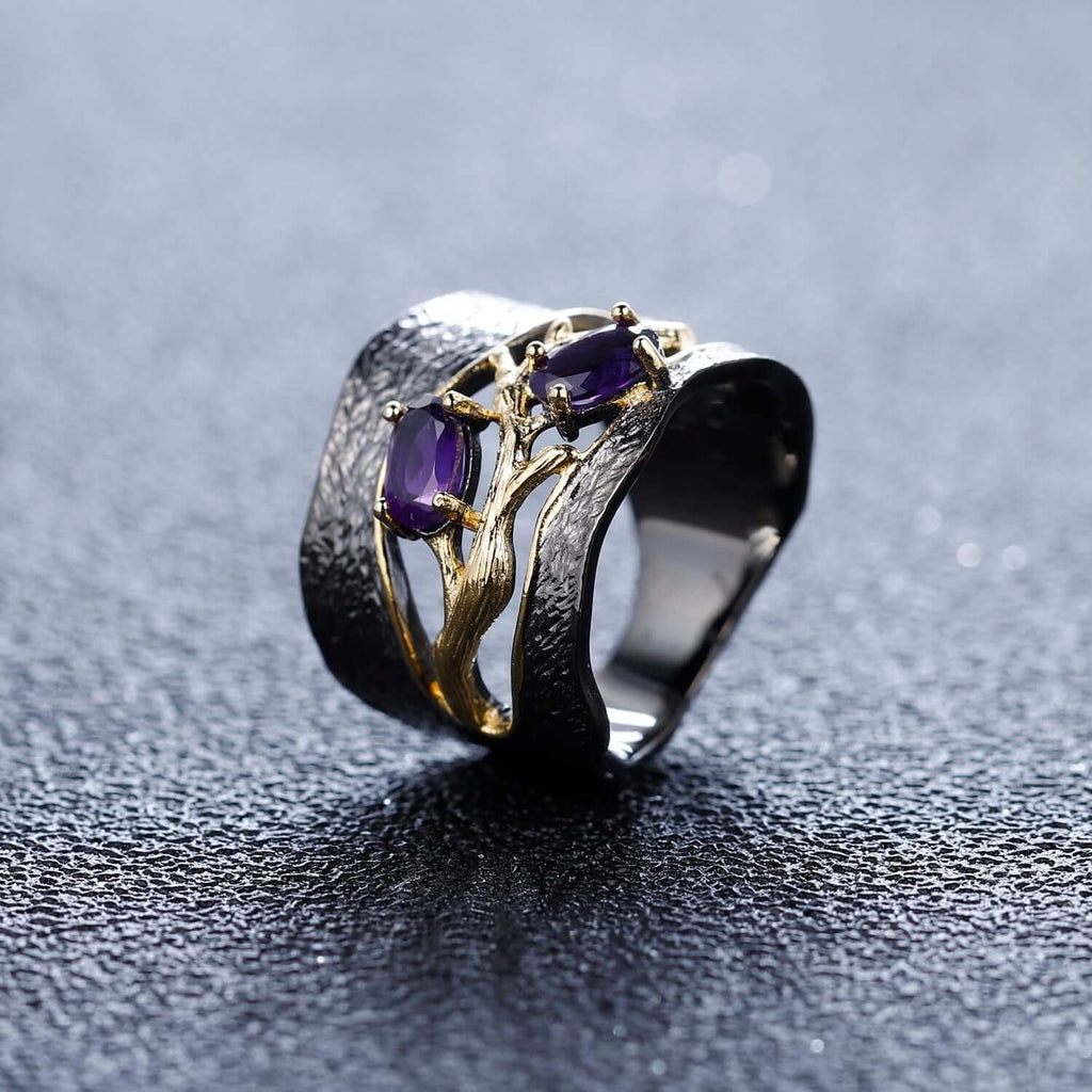 Vintage Ring for Women Solid 925 Sterling Silver Handmade tree Branch Rings-Rings-Planet Gemstones
