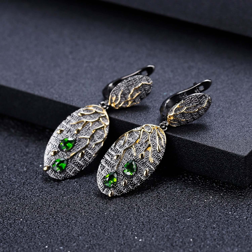 Natural Amethyst Statement Earrings Genuine 925 Sterling Silver Handmade Branch Drop Earrings for Women-earrings-Planet Gemstones