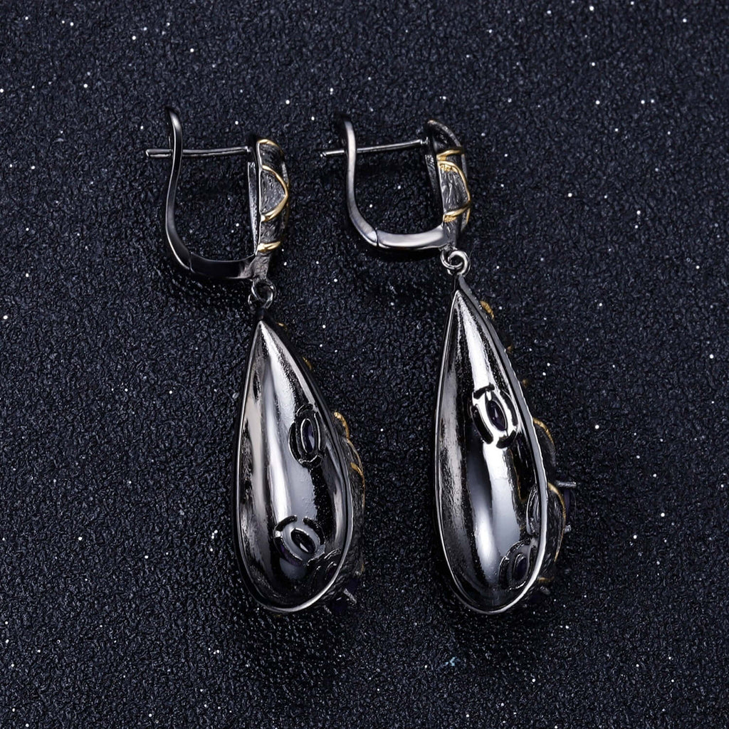 Vintage Drop Earrings statement earring Genuine 925 Sterling Silver Handmade Earrings for Women-earrings-Planet Gemstones