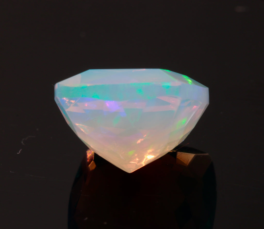 Natural Opal Ethiopian opal opal gemstones opal cabochon fire opal faceted opal rainbow opal white opal opal stone 7mm 0.97ct SKU: 114557-opal-Planet Gemstones