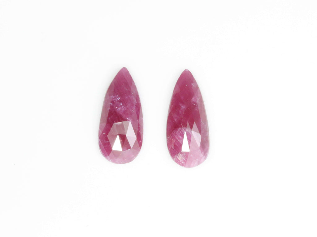 Ruby Rose Cut Pair-Ruby-Planet Gemstones
