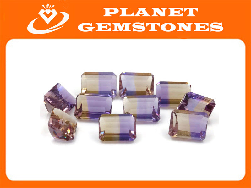 Natural ametrine gemstone ametrine faceted ametrine loose stone genuine ametrine ametrine gemstones Bolivian ametrine octagon 10x8mm-Planet Gemstones