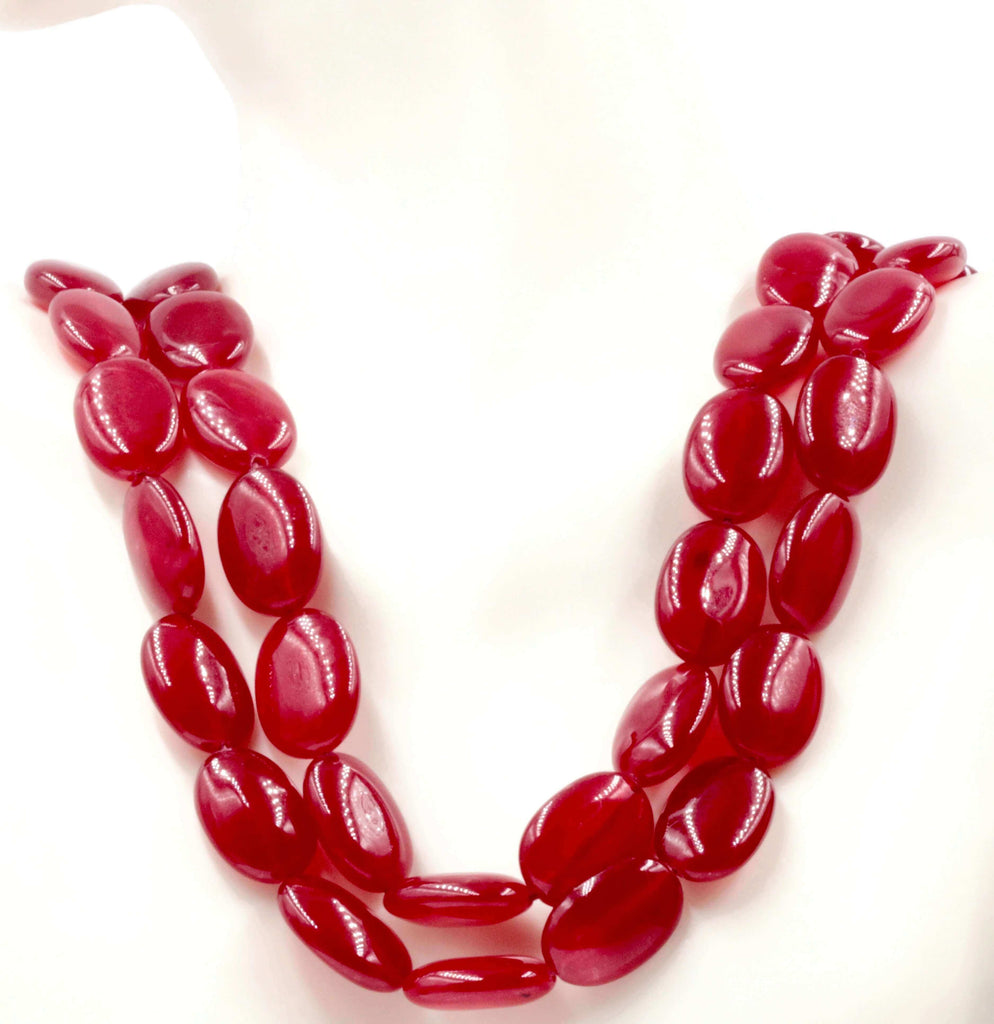 Genuine ruby Quartz Ruby Quartz necklace ruby Quartz beads ruby Quartz beads necklace for women ruby necklace SKU: 114863-Jade-Planet Gemstones
