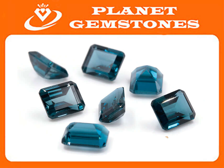 Natural Blue Topaz Gemstone Genuine Blue Topaz Faceted November Birthstone Blue Topaz London Blue Topaz Emerald 9x7mm 3.05cts SKU:114654-Blue Topaz-Planet Gemstones