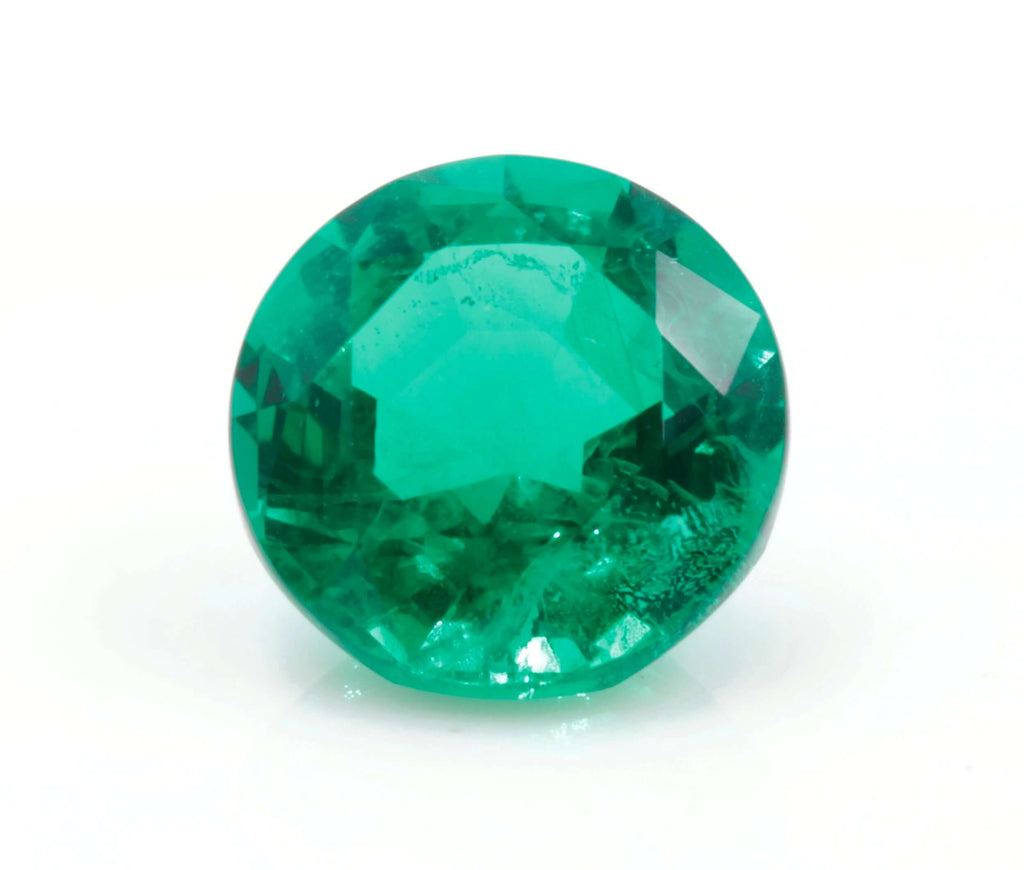 Created Loose Emerald Created Emerald May Birthstone Created Emerald Gemstone Emerald Green Round gemstone 7mm 1.29ct SKU:114543-Emerald-Planet Gemstones