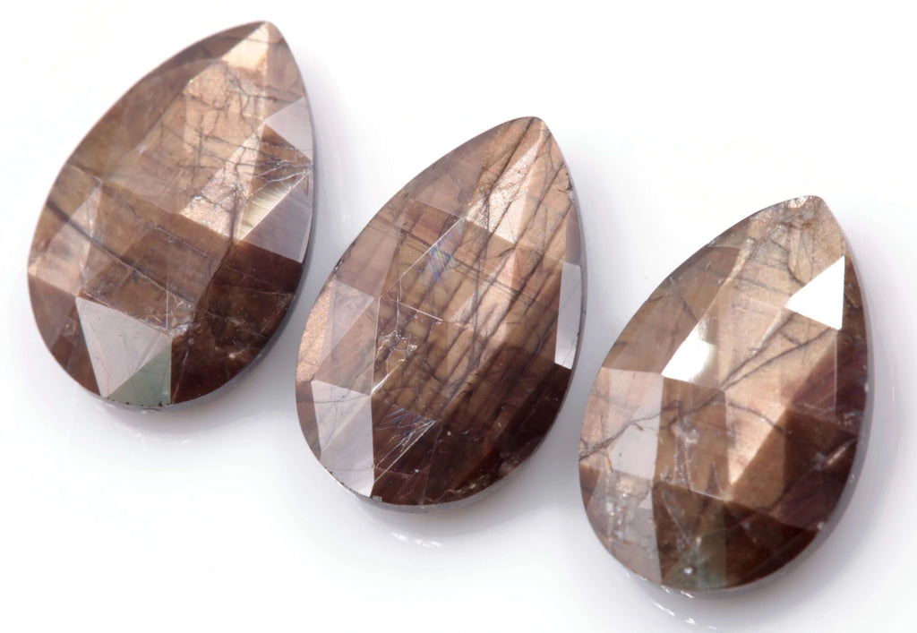 Gold Sheen Sapphire Gold Sapphire Corundum Square shape DIY jewelry Engagement Earrings 12x8mm SKU:114482-Sapphire-Planet Gemstones