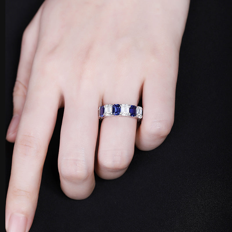 Women's Sapphire Full Band Ring SKU:6142037-Planet Gemstones
