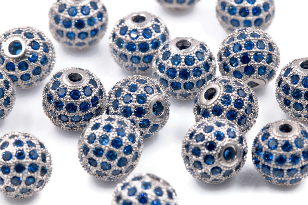 Micro Pave Beads Round 10mm-Beads-Planet Gemstones