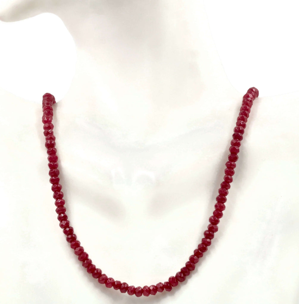 Natural Red Ruby Quartz gemstone Necklace Ruby Quartz stone Necklace Red Quartz Ruby Quartz Necklace Ruby Beads SKU: 6142168,6142169-Jade-Planet Gemstones