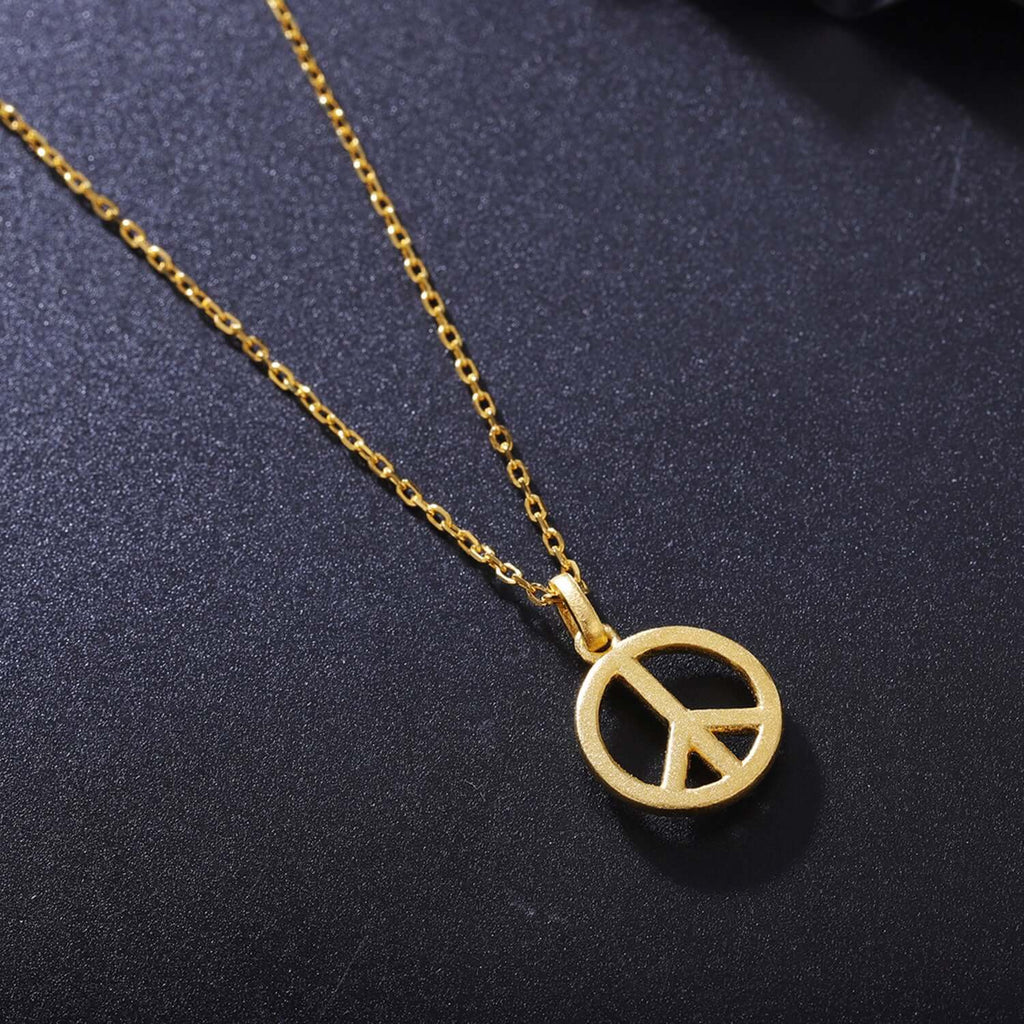 Natural Alexandrite charms necklace with peace sign-Charms Jewelry-Planet Gemstones